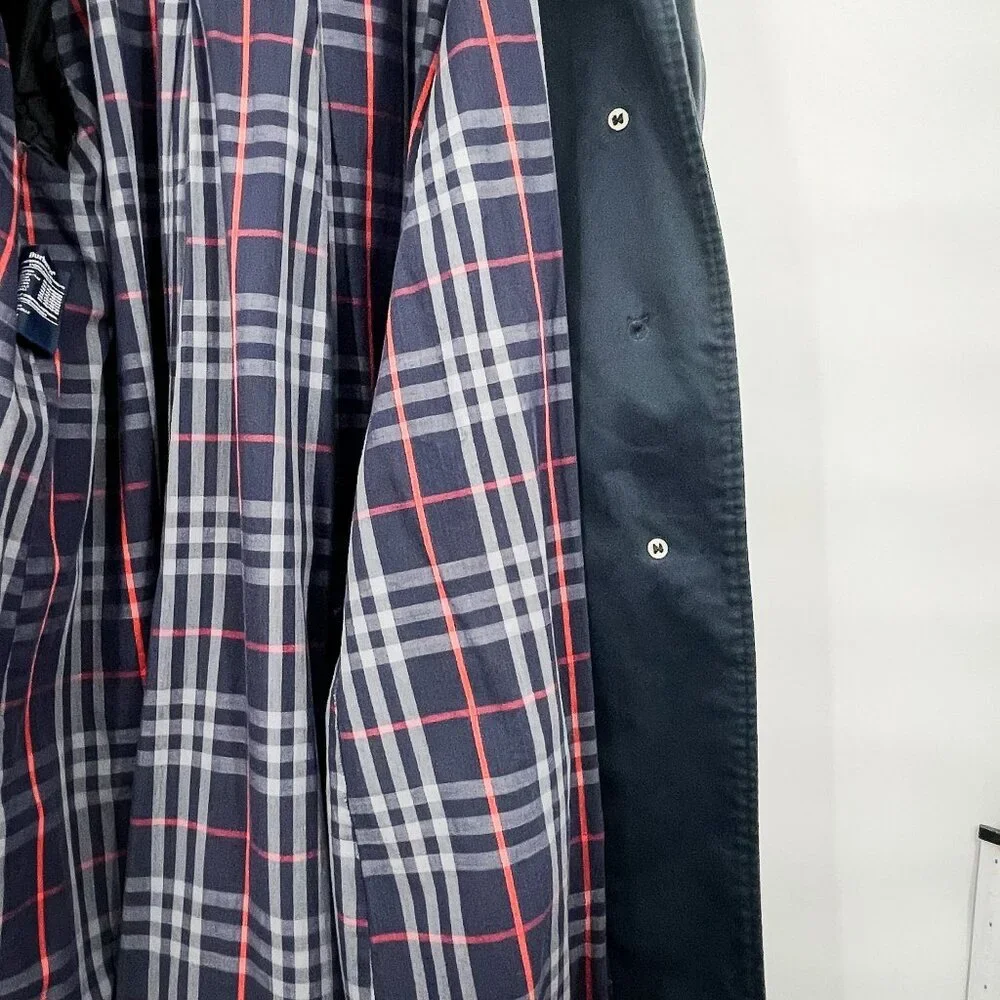 Vintage 80's Burberry Heritage Waterloo Trench Coat Nova Check 10 Long FLAWS - Picture 9 of 13
